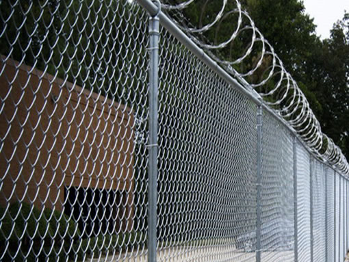 Chain Link Fence with Anti Climbing Razor Barbed Wire