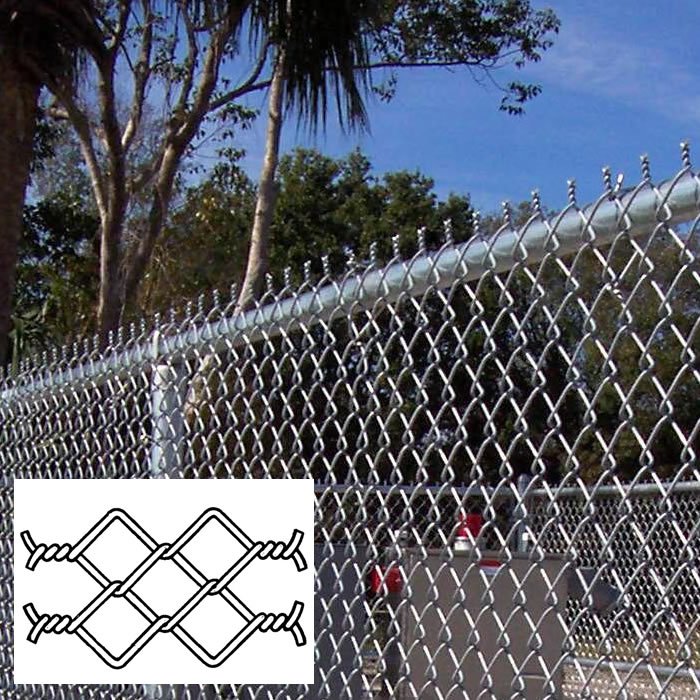 Chain Link Fence Fabric with Both Ends Twisted